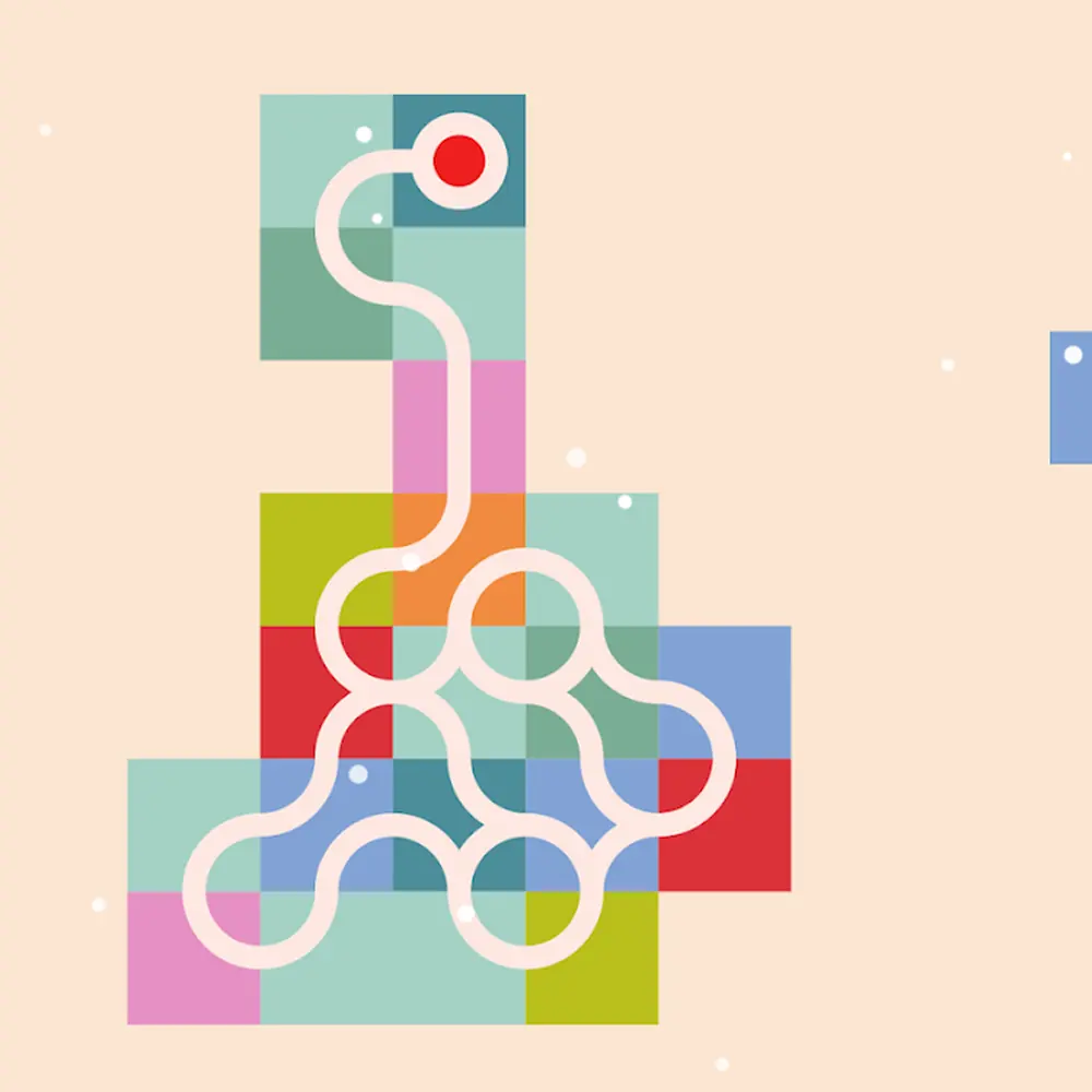 Hustá síť segmentů ve hře Infinity Loop