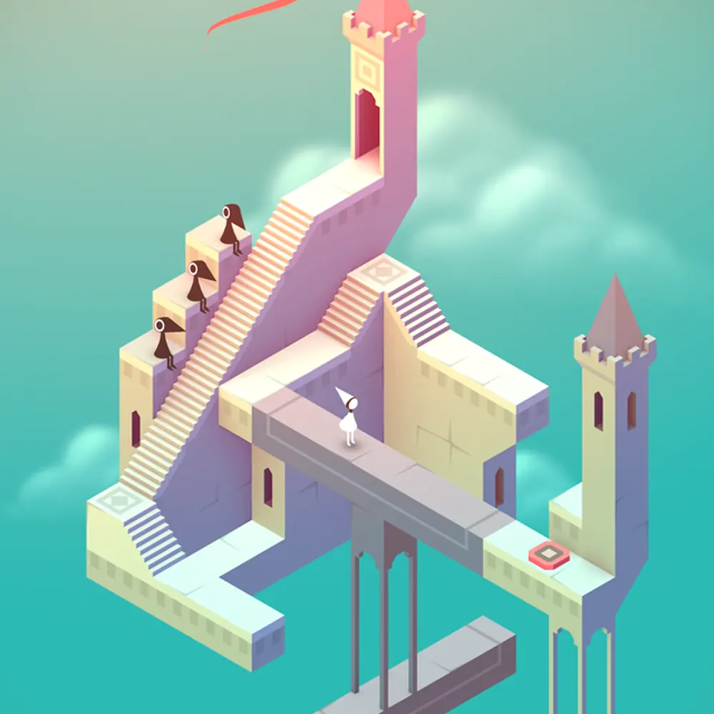 Kostkovité stavby v Monument Valley na světlém pozadí